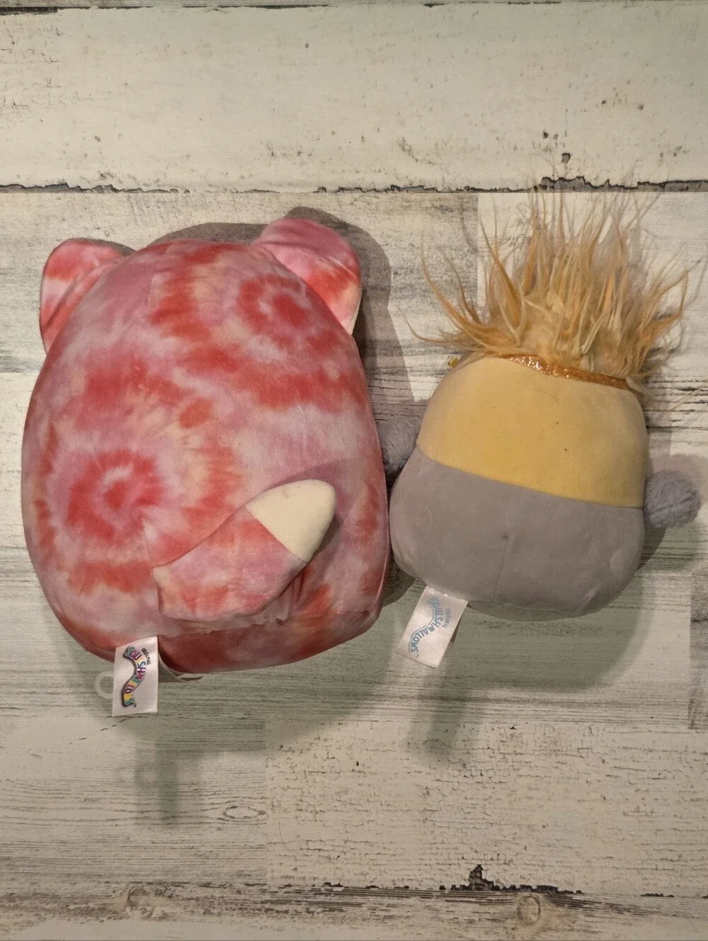Squishmallow Pink Tie-Dye Fox Plush & Cockatiel Mizti / Cazlan & Sabine Lot Of 2